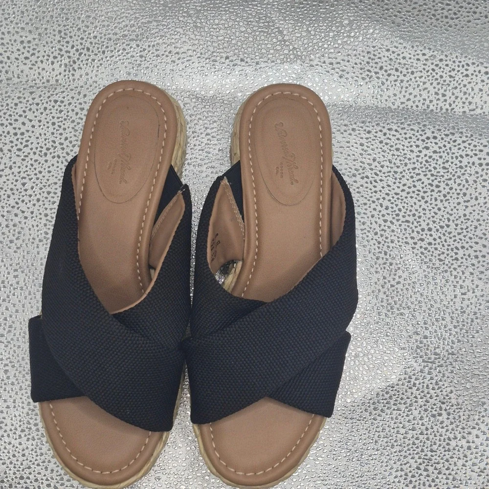 Universal Thread Black Crisscross Espadrille Platform Sandals Womens 7.5